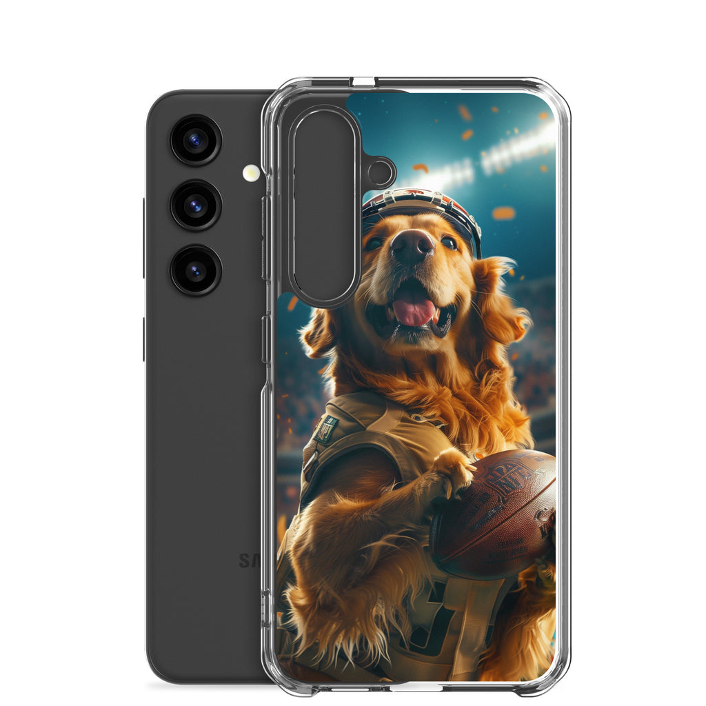 Golden Retriever Football-Themed Clear Case for Samsung®