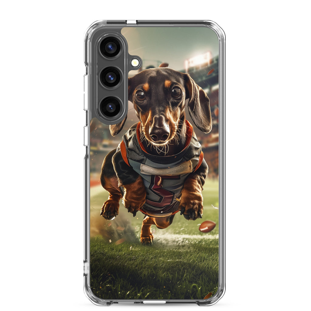 Dachshund Football-Themed Clear Case for Samsung®