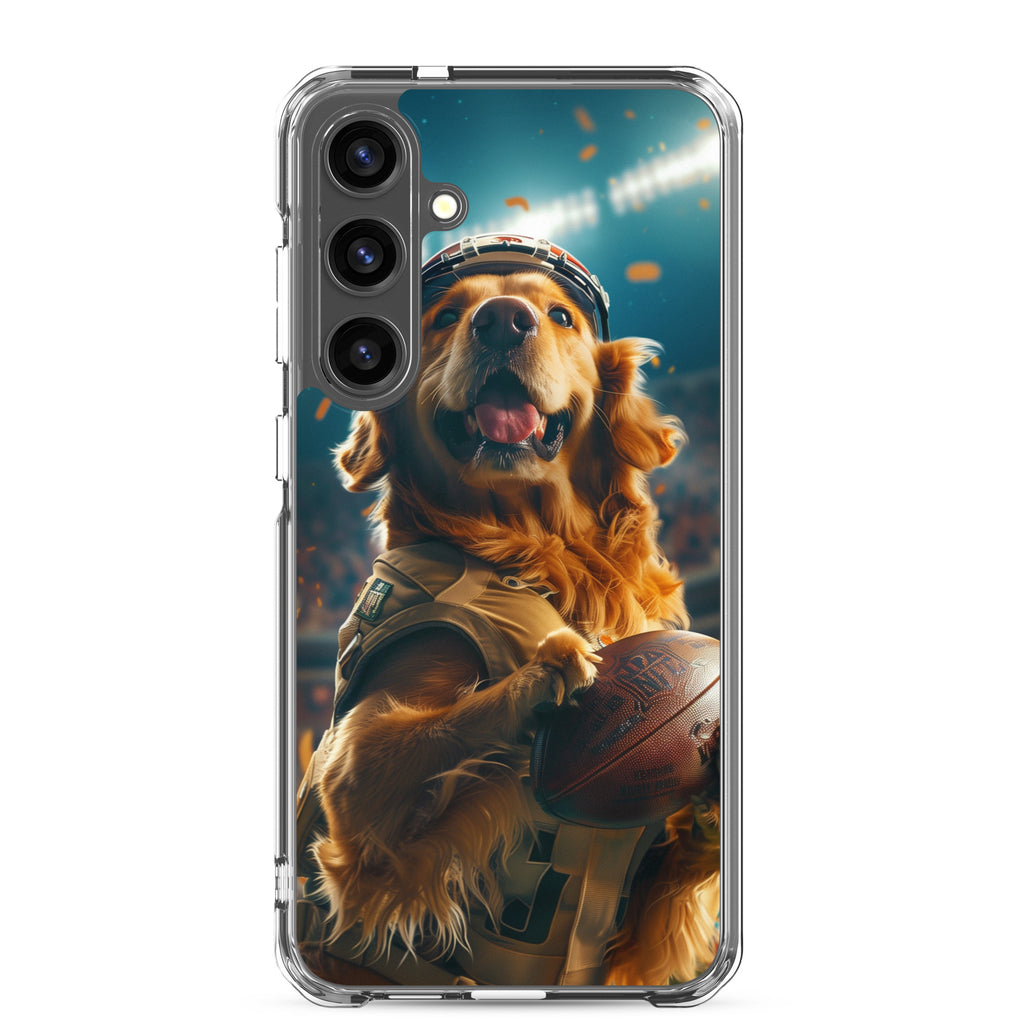 Golden Retriever Football-Themed Clear Case for Samsung®