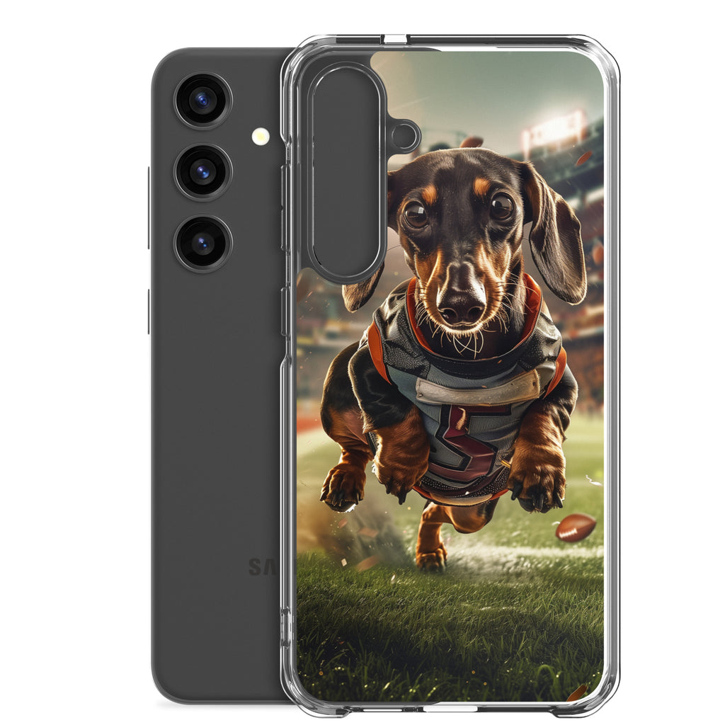 Dachshund Football-Themed Clear Case for Samsung®