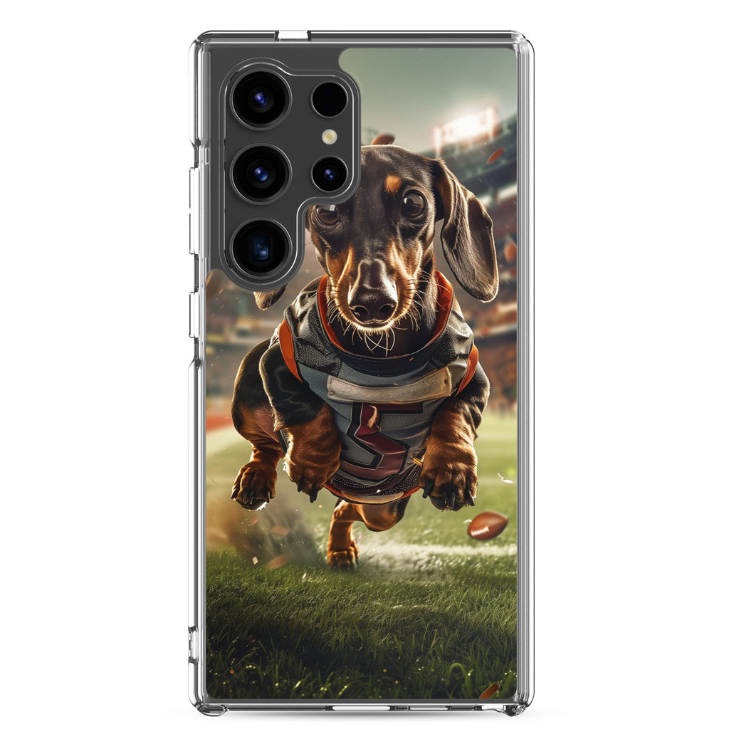 Dachshund Football-Themed Clear Case for Samsung®