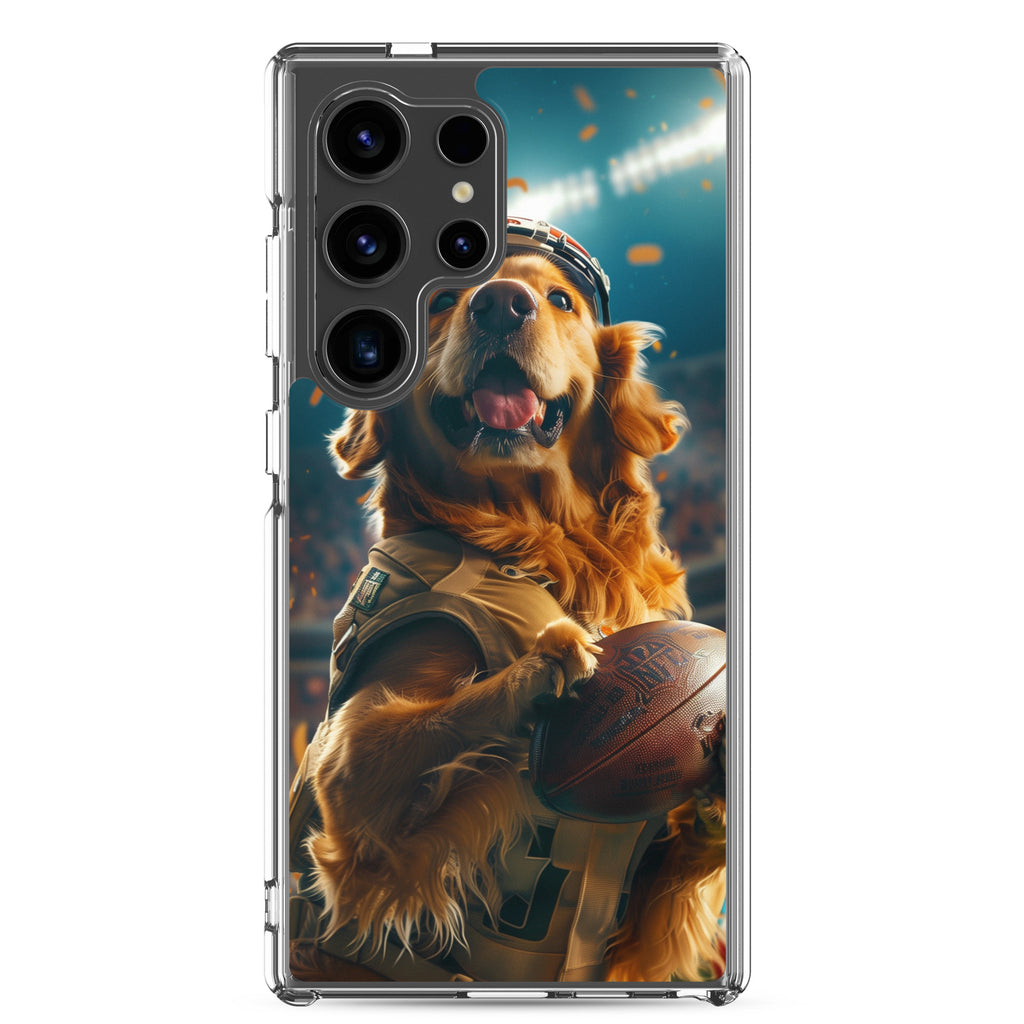 Golden Retriever Football-Themed Clear Case for Samsung®