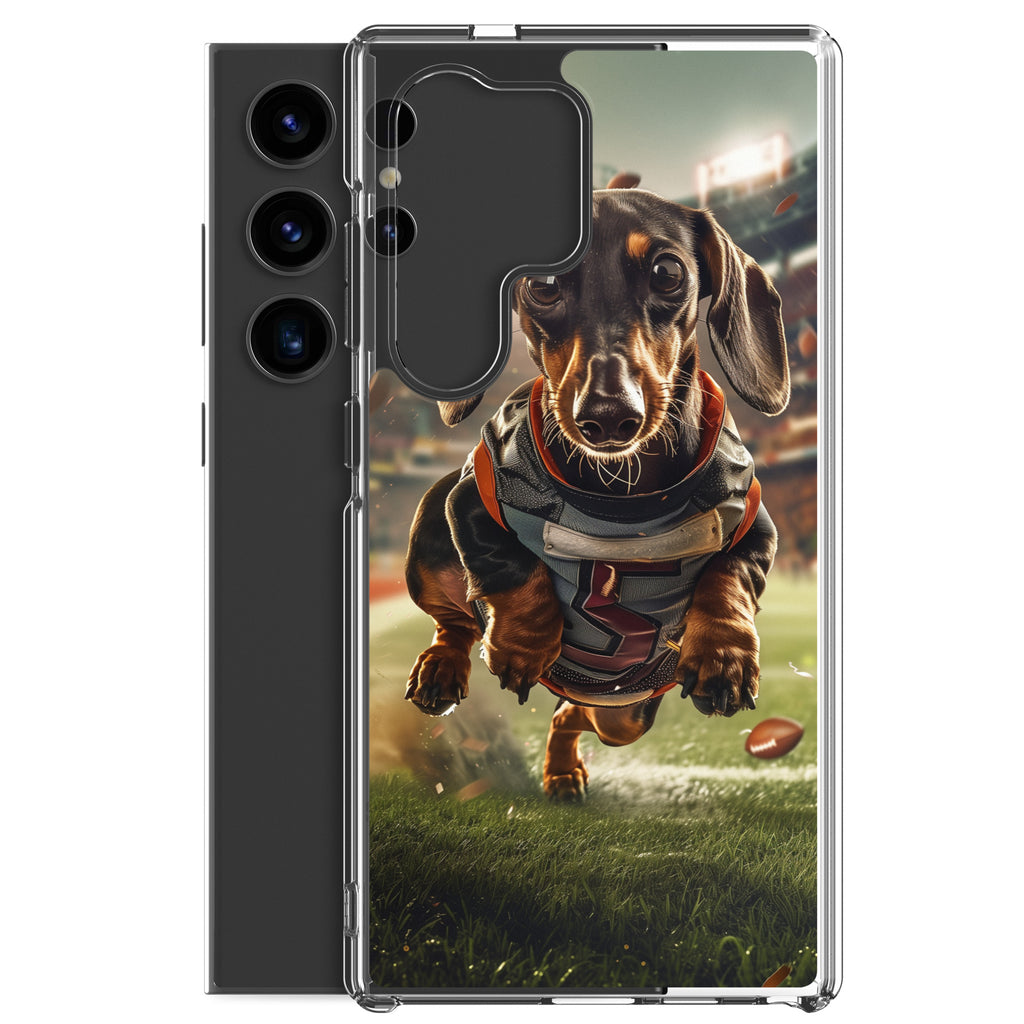 Dachshund Football-Themed Clear Case for Samsung®