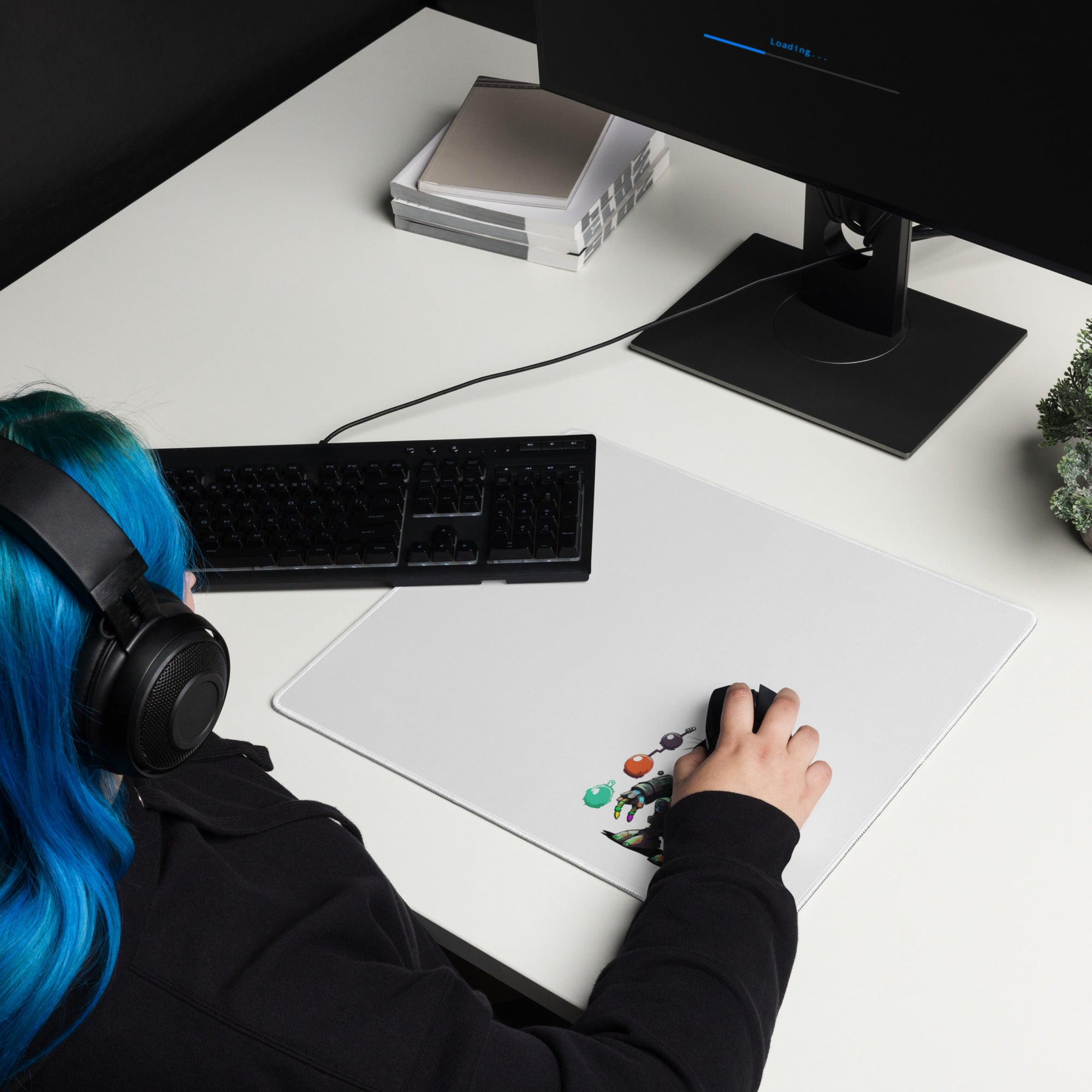 Easter Cyber Bunny Gaming mouse pad